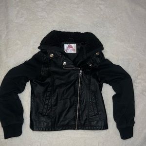 Black Justice girls Motor Cycle Jacket   Girls 12/14